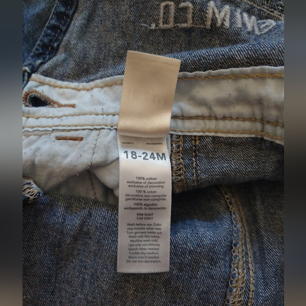 Lot of 2 Branded Boys Blue Jeans Bootcut & Oshkosh B’gosh 18 - 24 Months Cotton - Picture 9 of 16